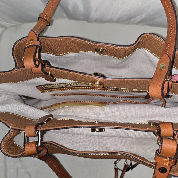 Dooney & Bourke Sloan Pebble Leather Tote – Saddle Tan – Gold Hardware - Picture 8 of 9